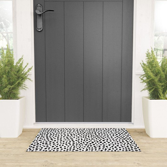 Dalmatian Spots (black/white) Welcome Mat Gallery Image 3