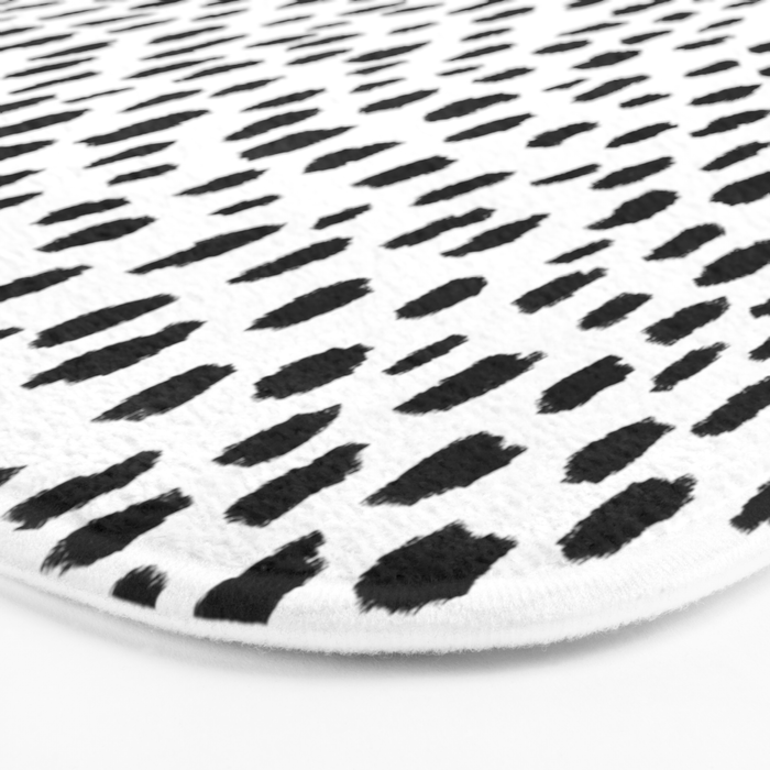 Dalmatian Spots (black/white) Bath Mat Gallery Image 3