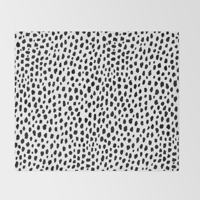 Dalmatian Spots (black/white) Throw Blanket Gallery Image 2