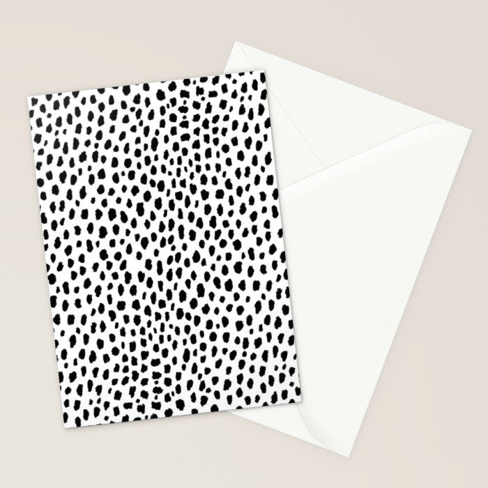 Dalmatian Spots (black/white) Stationery Card Gallery Image 2