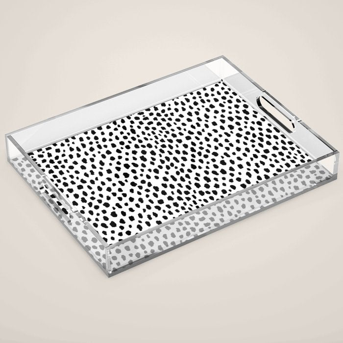 Dalmatian Spots (black/white) Acrylic Tray Gallery Image 1