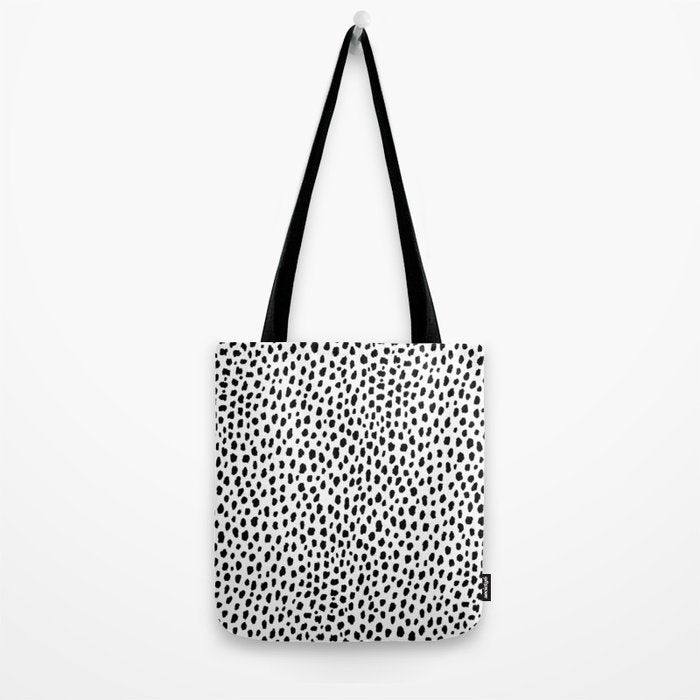 Dalmatian Spots (black/white) Tote Bag Gallery Image 2