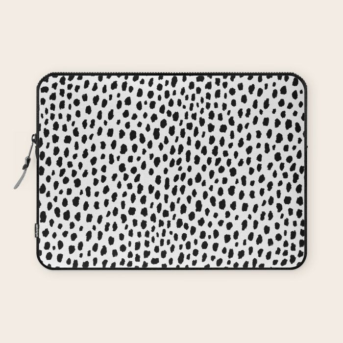 Dalmatian Spots (black/white) Laptop Sleeve Gallery Image 1