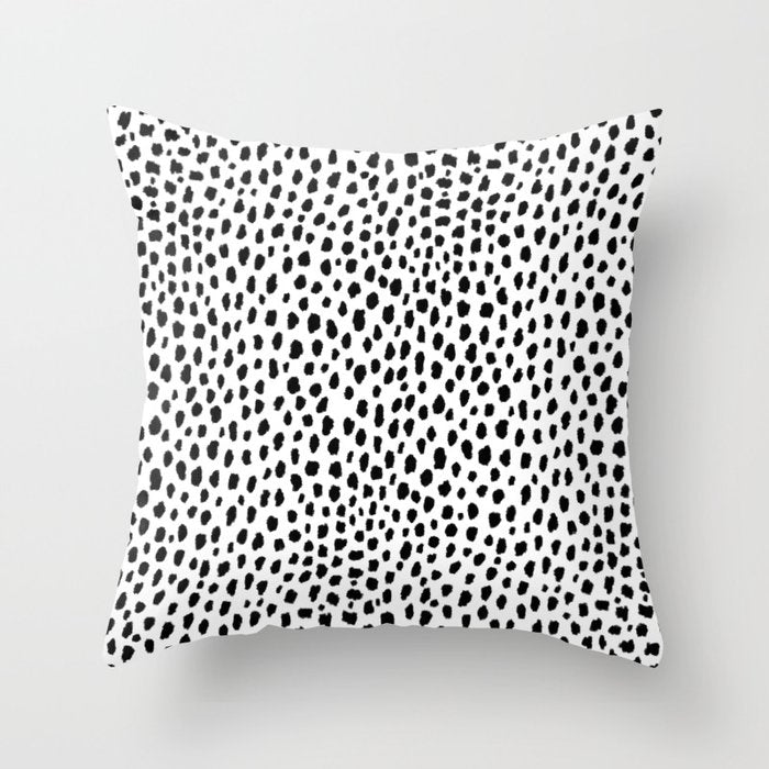 Dalmatian Spots (black/white) Throw Pillow Gallery Image 6