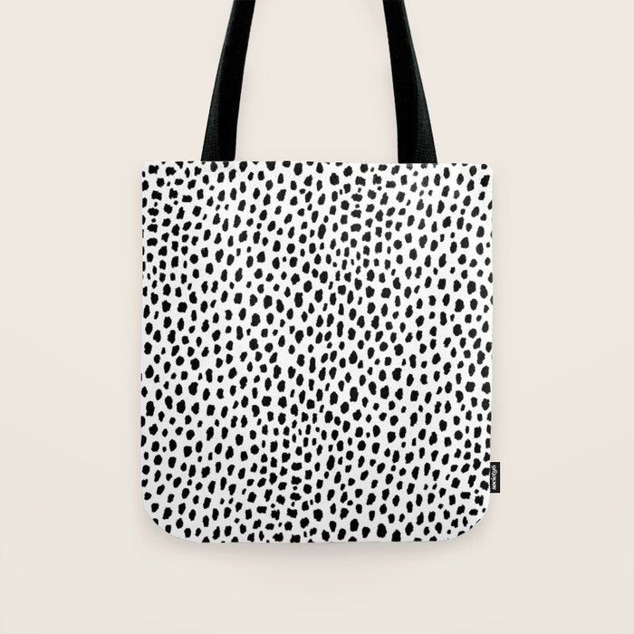 Dalmatian Spots (black/white) Tote Bag Gallery Image 1