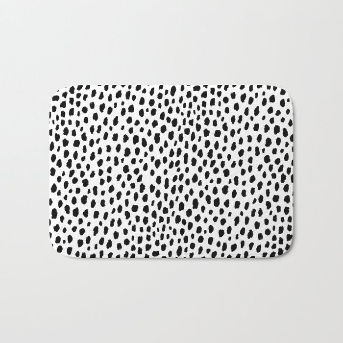 Dalmatian Spots (black/white) Bath Mat