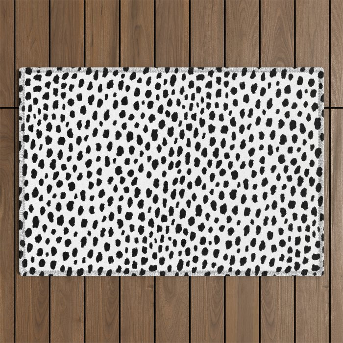 Dalmatian Spots (black/white) Outdoor Rug Gallery Image 1