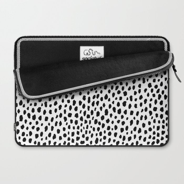 Dalmatian Spots (black/white) Laptop Sleeve Gallery Image 2