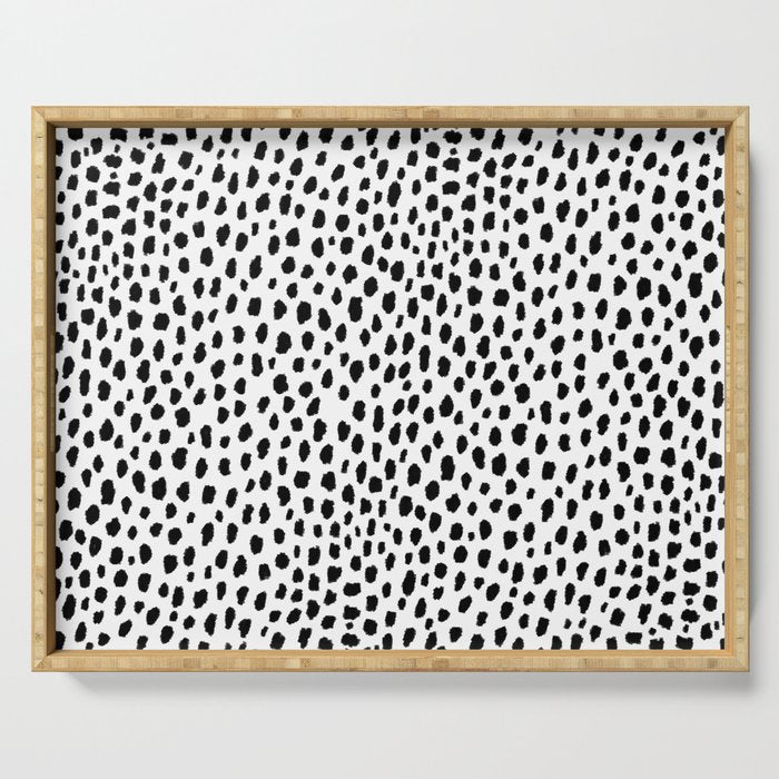 Dalmatian Spots (black/white) Serving Tray Gallery Image 1