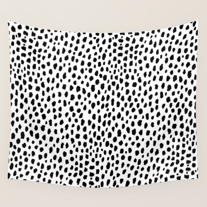 Dalmatian Spots (black/white) Wall Tapestry Gallery Image 1