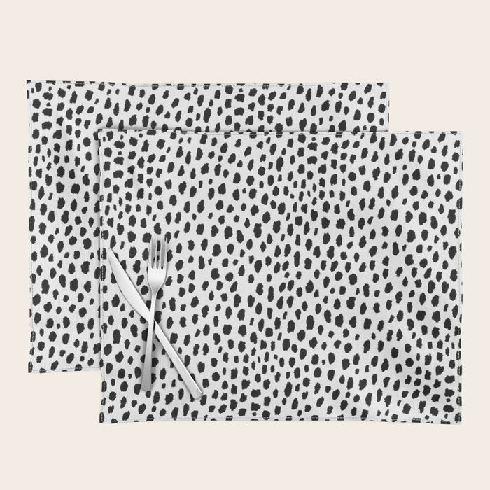 Dalmatian Spots (black/white) Placemat Gallery Image 1