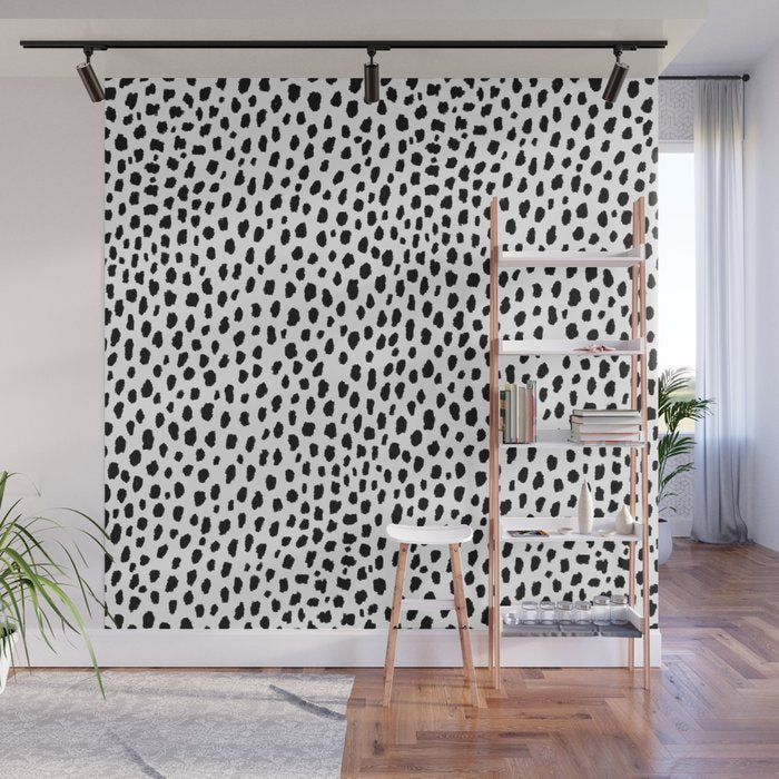 Dalmatian Spots (black/white) Wall Mural Gallery Image 1