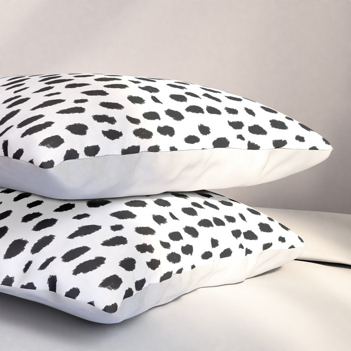 Dalmatian Spots (black/white) Pillow Sham Gallery Image 3