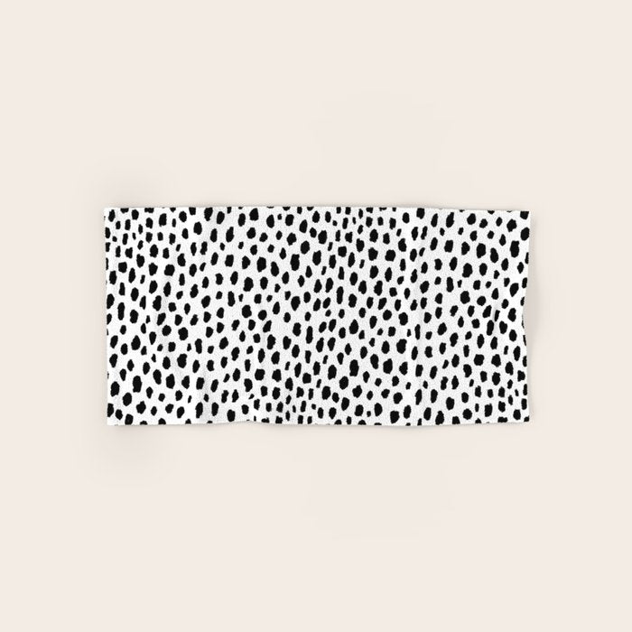 Dalmatian Spots (black/white) Bath Towel Gallery Image 1