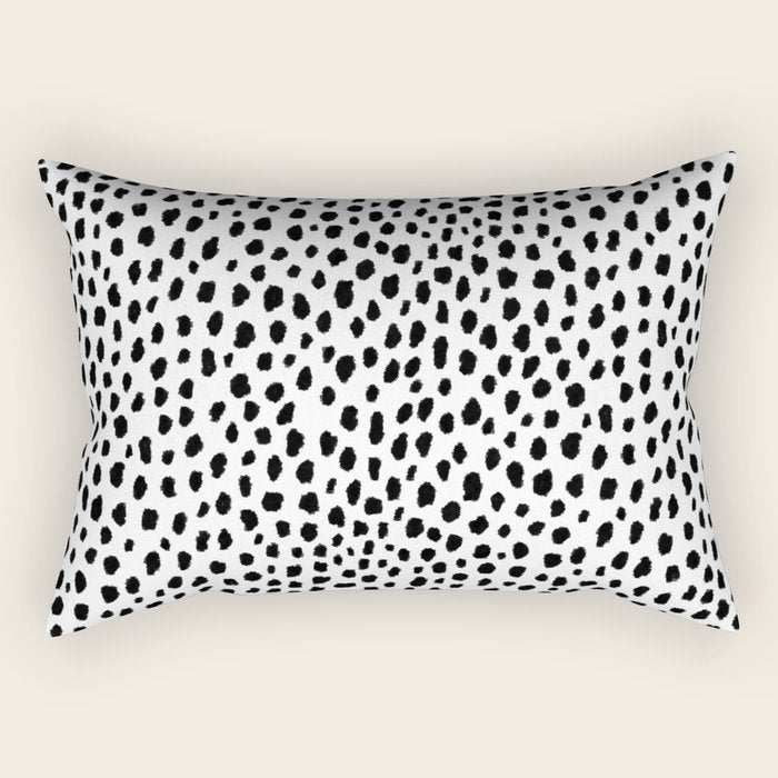 Dalmatian Spots (black/white) Rectangular Pillow Gallery Image 2