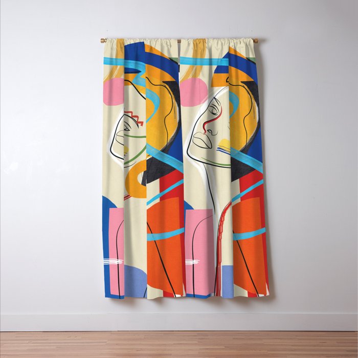 Abstract Woman 04 Window Curtain Gallery Image 3