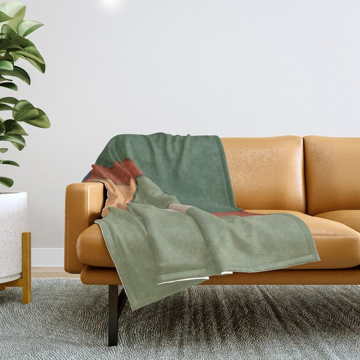 Minimal lake side view  Throw Blanket Gallery Image 1