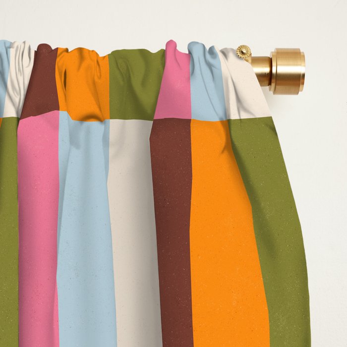 Color Block Stripes Window Curtain Gallery Image 2