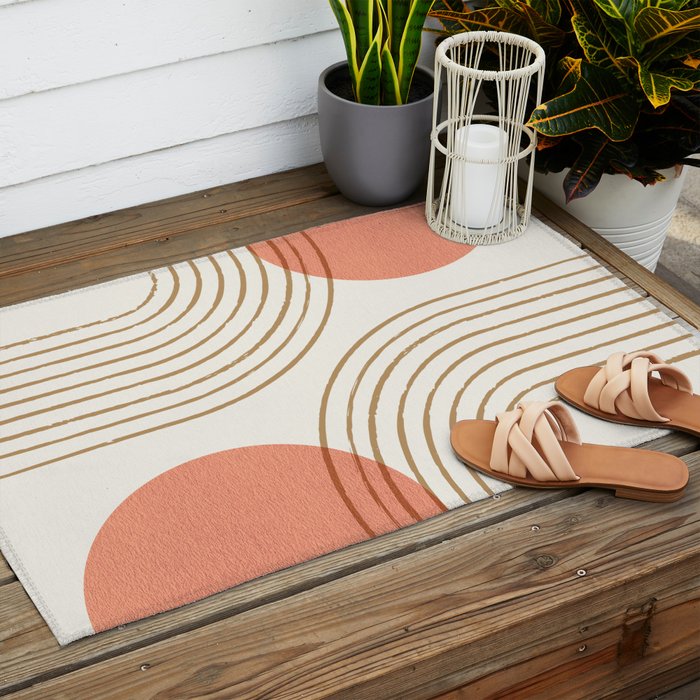 Sun Arch Double - Coral Outdoor Rug Gallery Image 2