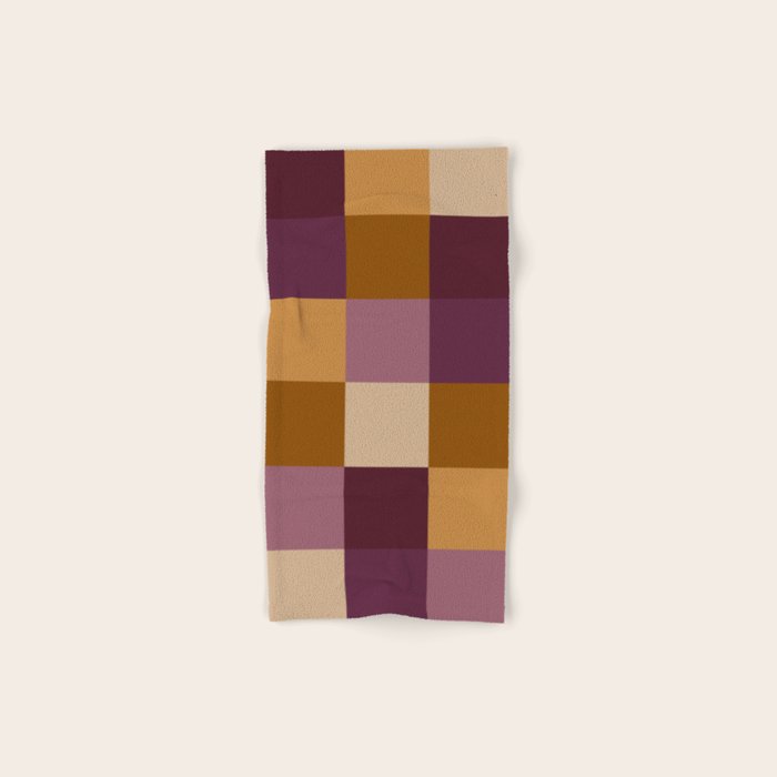 Bold Autumn Checks Pattern - Large XII Bath Towel Gallery Image 1