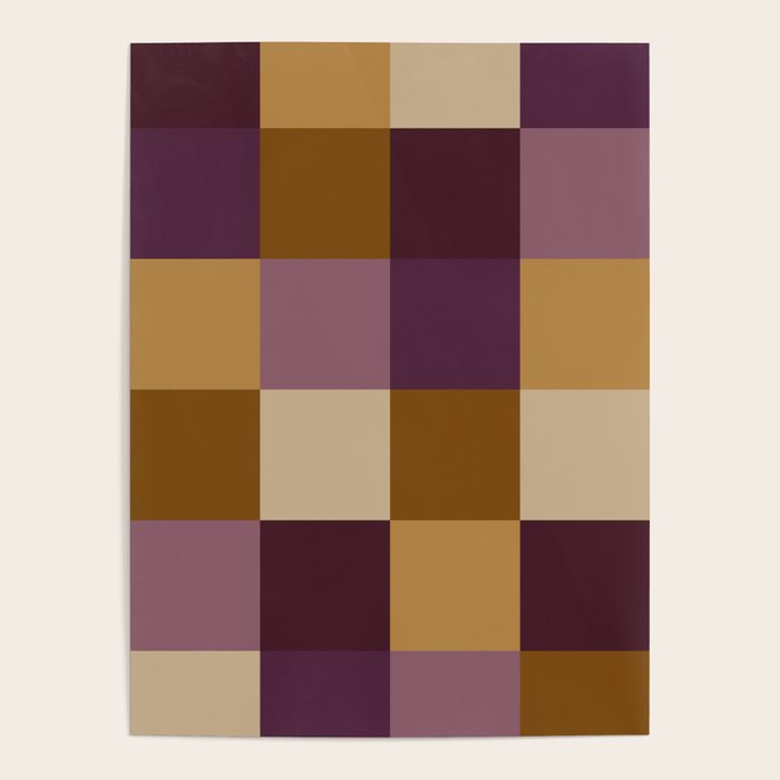 Bold Autumn Checks Pattern - Large XII Poster Gallery Image 1