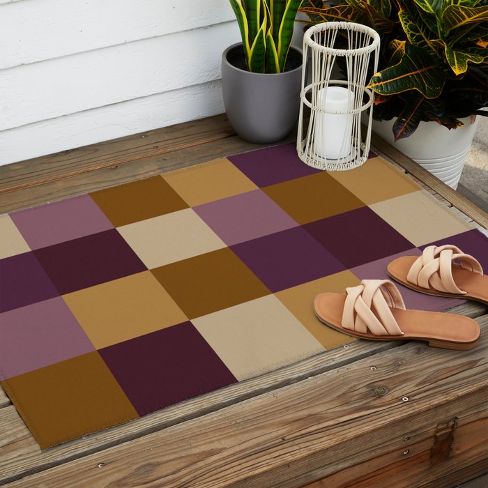 Bold Autumn Checks Pattern - Large XII Outdoor Rug Gallery Image 2