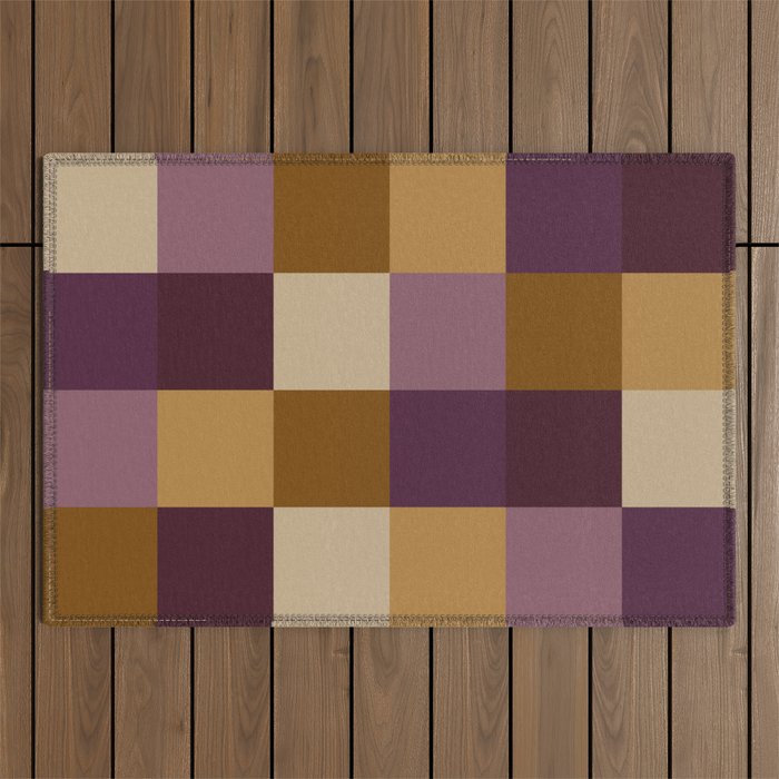 Bold Autumn Checks Pattern - Large XII Outdoor Rug Gallery Image 1