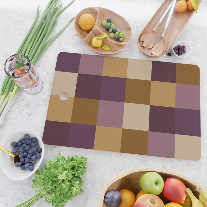 Bold Autumn Checks Pattern - Large XII Cutting Board Gallery Image 2