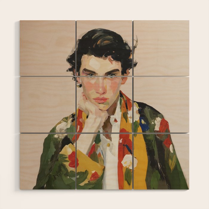 Floral Gaze Portrait Wood Wall Art Gallery Image 1