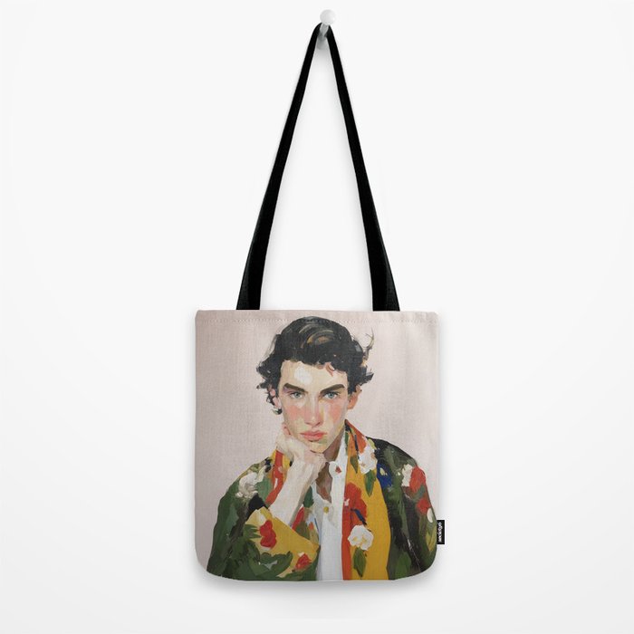 Floral Gaze Portrait Tote Bag Gallery Image 2