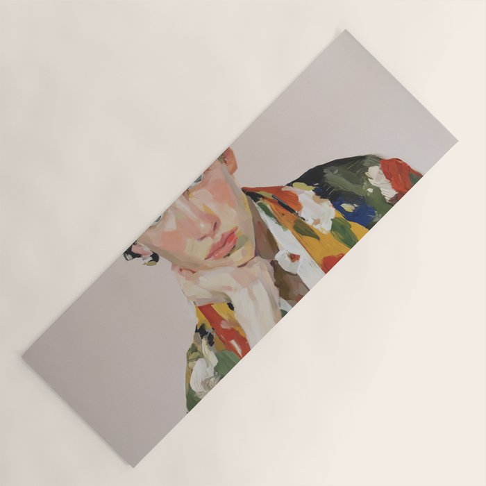 Floral Gaze Portrait Yoga Mat Gallery Image 1