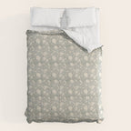 Trailing Block Print Floral - Washed Teal Comforter Gallery Image 6