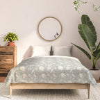 Trailing Block Print Floral - Washed Teal Comforter Gallery Image 3