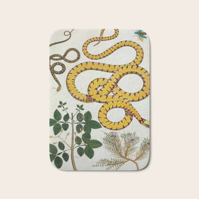 Yellow Snakes Seba Albertus Bath Mat Gallery Image 1