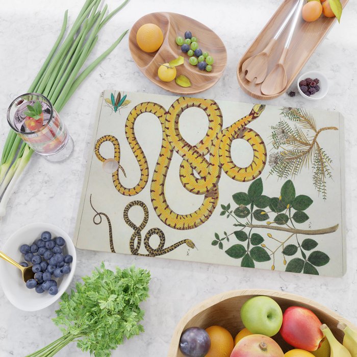 Yellow Snakes Seba Albertus Cutting Board Gallery Image 2