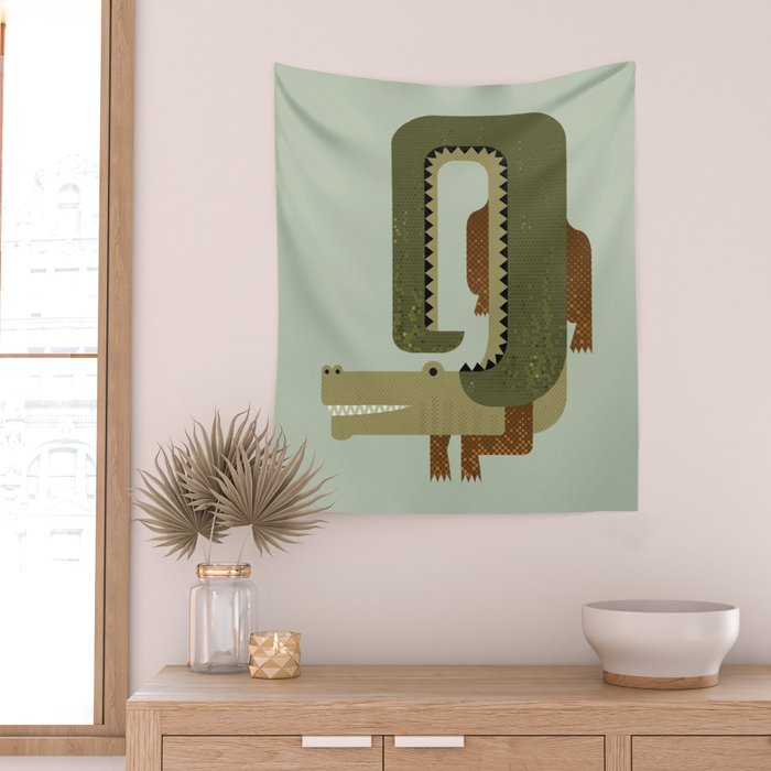 Whimsy Crocodile Wall Tapestry Gallery Image 2