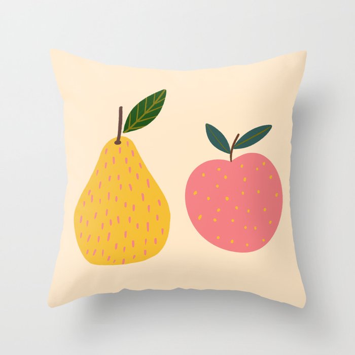Apple and Pear  Throw Pillow Gallery Image 1
