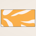 Simple Orange Leaf on Aqua Sun - cut-outs 3  Desk Mat Gallery Image 3