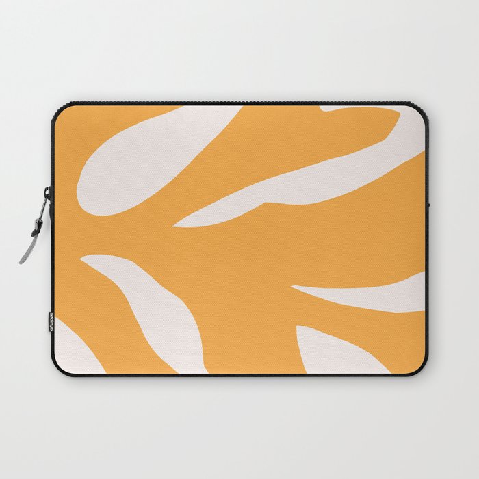 Simple Orange Leaf on Aqua Sun - cut-outs 3  Laptop Sleeve Gallery Image 1
