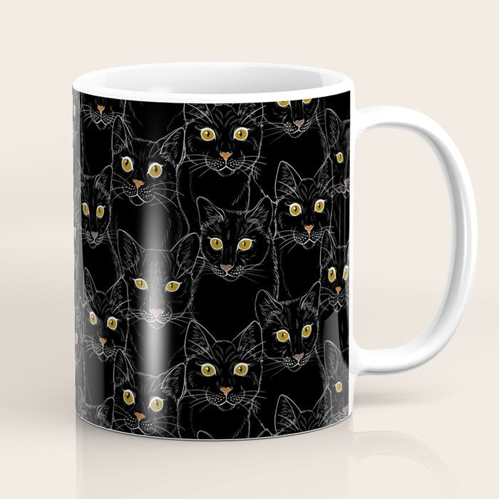 Black Cat Portraits Coffee Mug Gallery Image 1