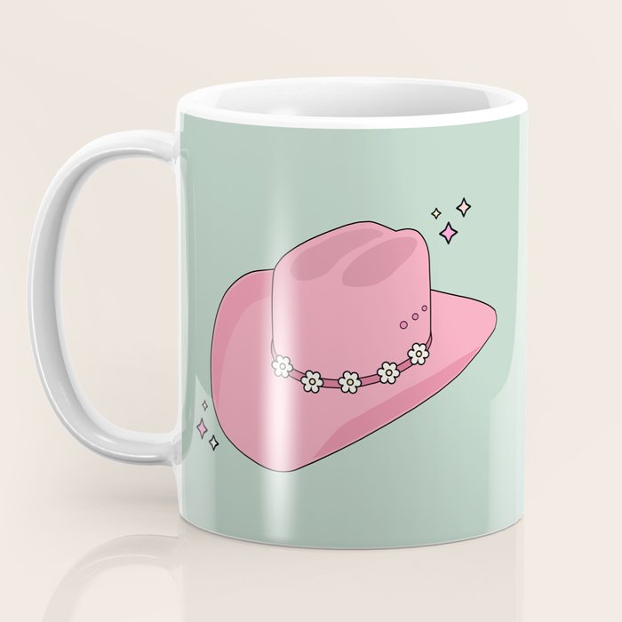 Pink And Green Colorful Cowboy Hat Coffee Mug Gallery Image 3