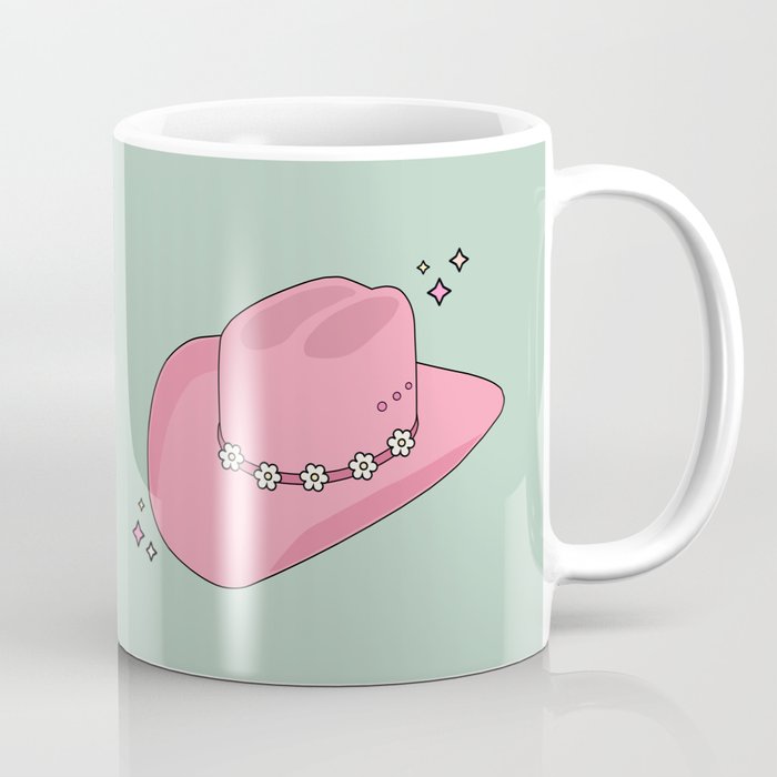 Pink And Green Colorful Cowboy Hat Coffee Mug Gallery Image 1