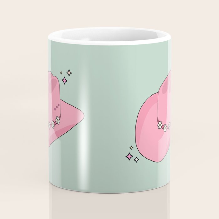 Pink And Green Colorful Cowboy Hat Coffee Mug Gallery Image 4
