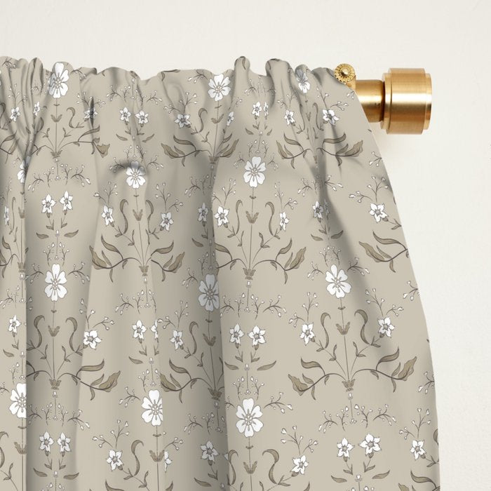 Vintage Cafe Floral - Oat Window Curtain Gallery Image 2