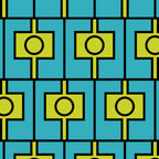 Mid Century Modern Rektangel Geometric Pattern in Turquoise and Lime Coffee Mug Gallery Image 2