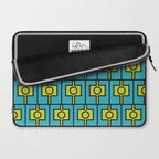 Mid Century Modern Rektangel Geometric Pattern in Turquoise and Lime Laptop Sleeve Gallery Image 2