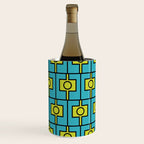 Mid Century Modern Rektangel Geometric Pattern in Turquoise and Lime Wine Chiller Gallery Image 2