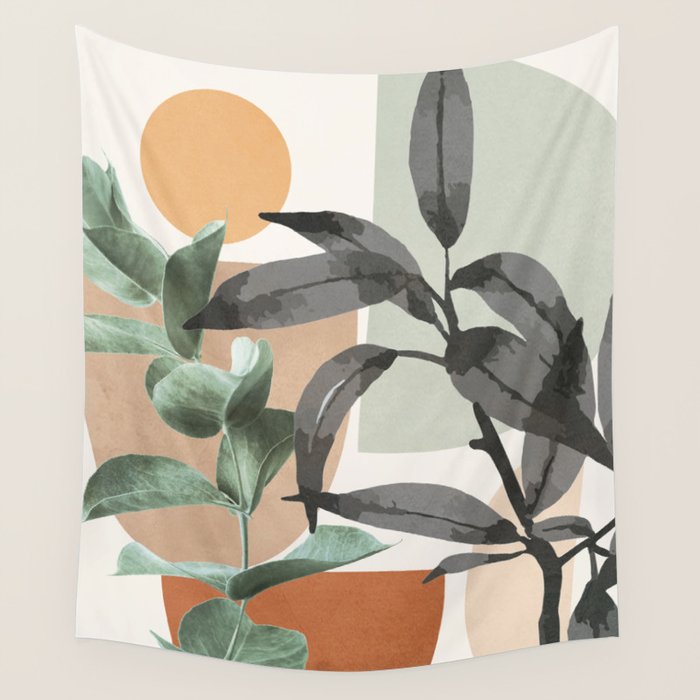 Sunset Flora 01 Wall Tapestry Gallery Image 4