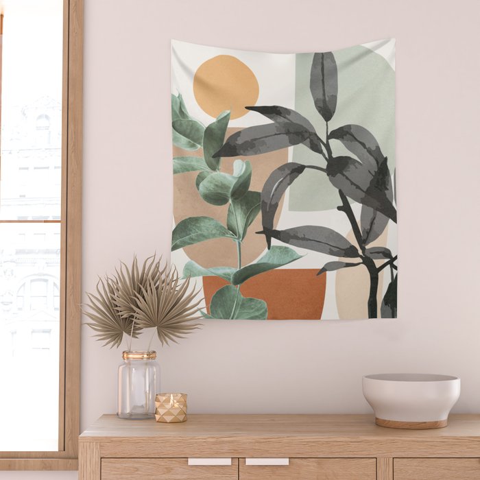 Sunset Flora 01 Wall Tapestry Gallery Image 2