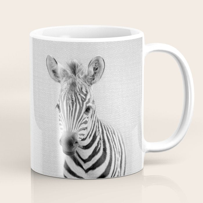 Baby Zebra - Black & White Coffee Mug Gallery Image 1